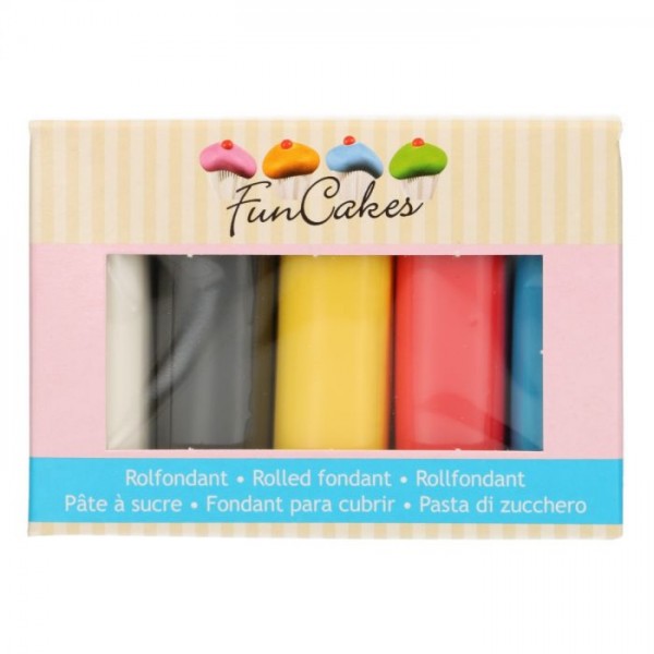 FunCakes Fondant Set mit 5 Primärfarben á 100 g