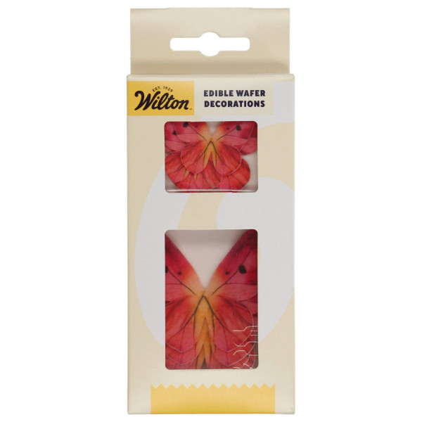 Wilton Edible Wafer Decorations Butterflies Ombre Pink set/8
