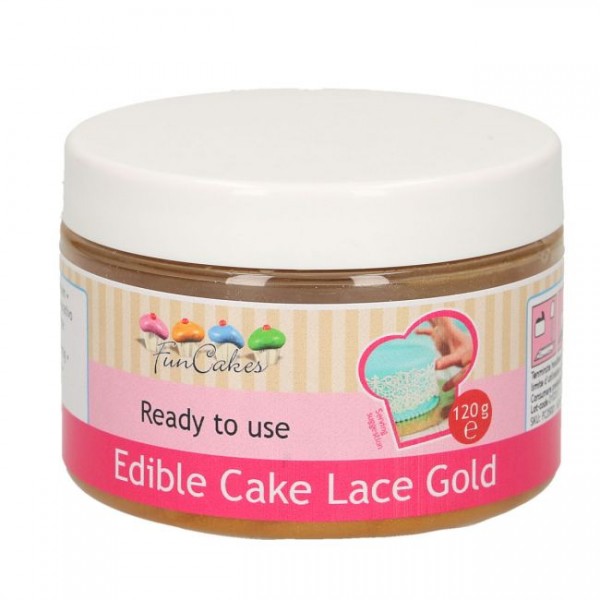 Essbare Spitze / Cake Lace GOLD gebrauchsfertig