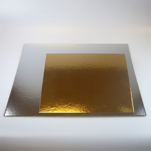 Tortenunterlage 1 mm silber/gold quadratisch 35 x 35 cm