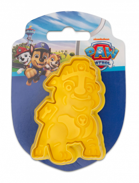 Prägeausstecher mit Auswerfer Paw Patrol *Rubble* auf Karte, 7 cm