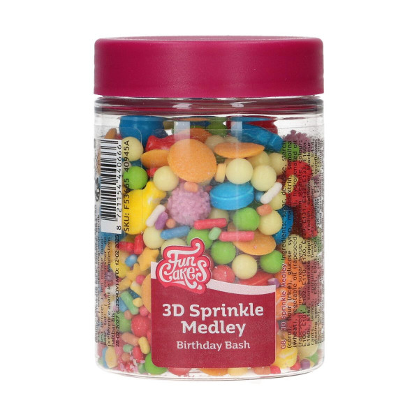 FunCakes 3D Sprinkle Medley - Birthday Bash 70g
