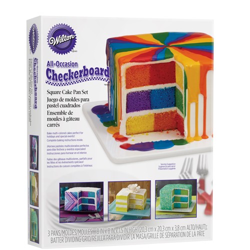 Wilton Backform Schachbrett quadratisch (Checkerboard Square Cake) 20 x 20 cm