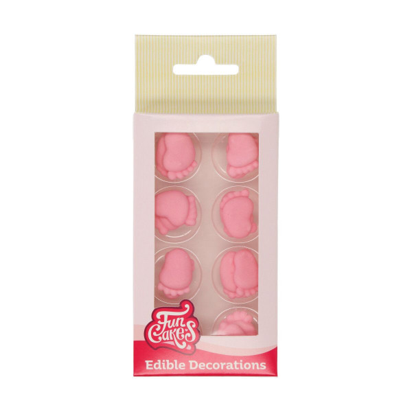 Zuckerdekoration Babyfüßchen Mädchen rosa 16 St.