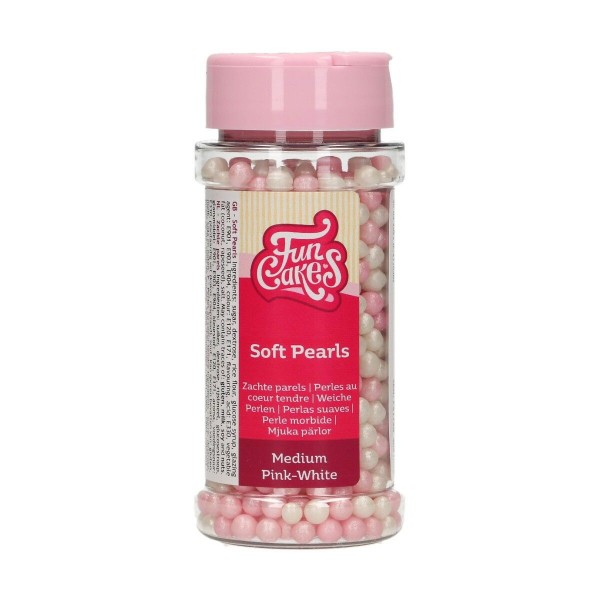 FunCakes Weiche Perlen -Rosa/Weiß- 60g